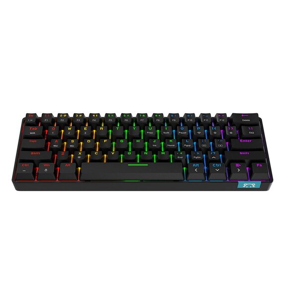 Gaming RBG Keyboard Wired Wireless Bluetooth Rainbow Backlit Black Light 61 Keys - Picture 11 of 11
